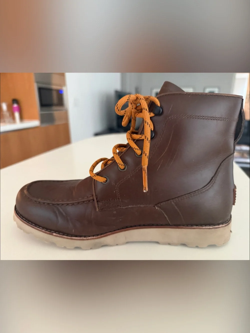 UGG Highland Hi Heritage Brown Leather Moc Toe Boots 1108264 Size 8.5
